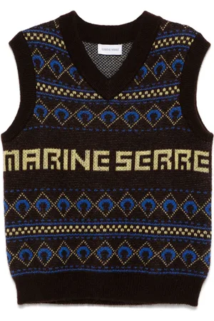 Marine Serre Strikket vest i jacquard