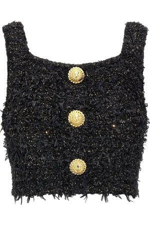Balmain Top i lurex-tweed
