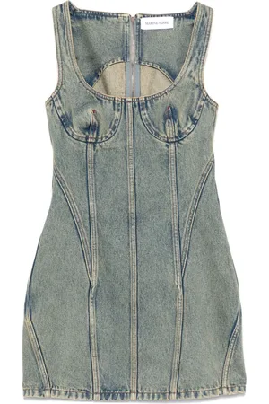 Marine Serre Kort kjole i denim