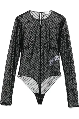 Elisabetta Franchi Bodysuit i tyl med flock-tekstur