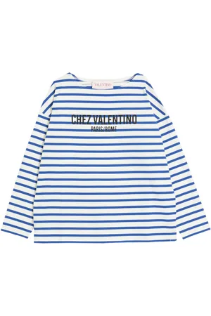 VALENTINO GARAVANI Stribet T-shirt med Chez-tryk