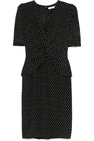 Alessandra Rich Midi blomstret silkekjole