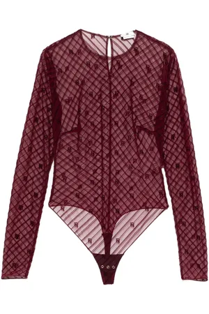 Elisabetta Franchi Bodysuit i tyl med flock-tekstur