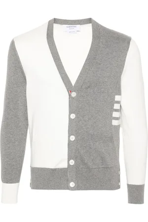 Thom Browne Cardigan med colourblocking og 4-Bar-detalje