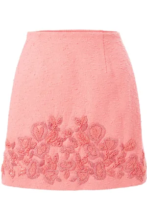 Carolina Herrera Kort broderet nederdel