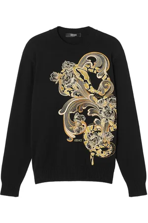 VERSACE Sweater med paisley-broderi