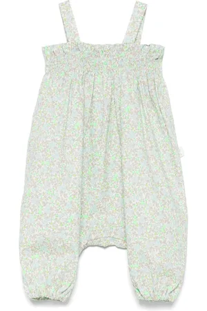 TEDDY & MINOU Dungaree-babydragt med blomstertryk