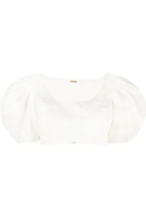 Cult Gaia Cropped top med blomsterbroderi