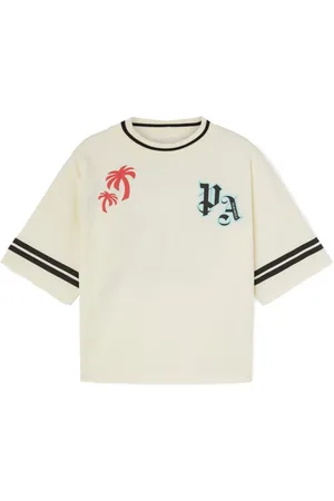 Palm Angels T-shirt med palmetryk og logo