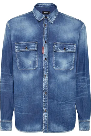 Dsquared2 Mørkvasket denimskjorte