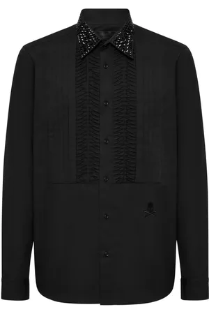 Philipp Plein Langærmet skjorte med rhinsten-detalje