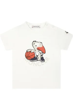 Moncler T-shirt i bomuld med basketball-motiv
