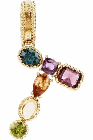 Dolce & Gabbana Rainbow Alphabet T-vedhæng i 18 karat guld med flere sten
