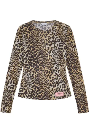 Ganni Leopardmønstret top