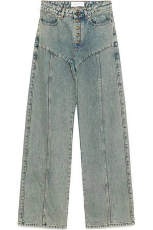 Marine Serre Moon Laser jeans med svaj
