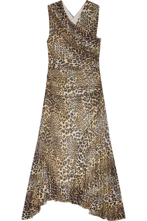 Ganni Lang kjole med leopardtryk