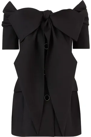 Nina Ricci Gabardine-jakke i uld med off-shoulder-snit