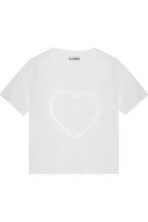 Ganni T-shirt med hjerteapplikation