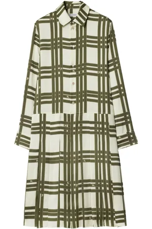 Burberry Silkekjole med ternet bånd