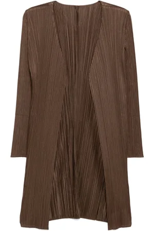 PLEATS PLEASE ISSEY MIYAKE Lang plisseret jakke