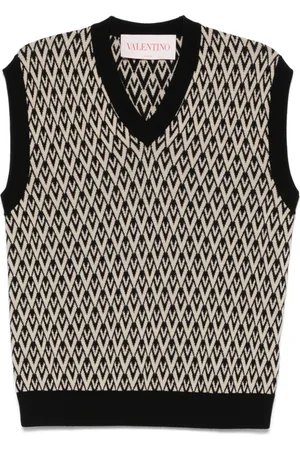 VALENTINO GARAVANI Vest i uld med logojacquard