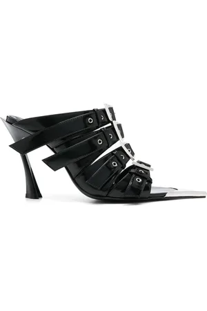 MUGLER 90 mm mules i læder med spænde
