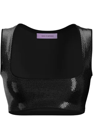 MACCAPANI Croptop med rhinstenudsmykning