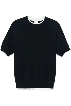 ELEVENTY Honeycomb-strikket T-shirt
