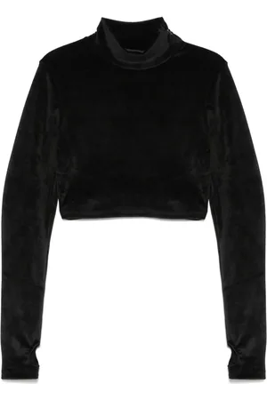 GCDS T-shirt i fløjl med choker-detalje