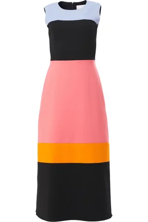 Carolina Herrera Mellemlang ærmeløs kjole med colourblocking