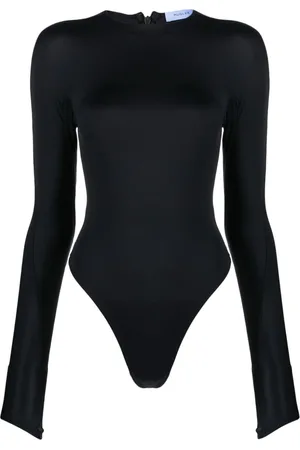 MUGLER Langærmet bodysuit med logoprægning