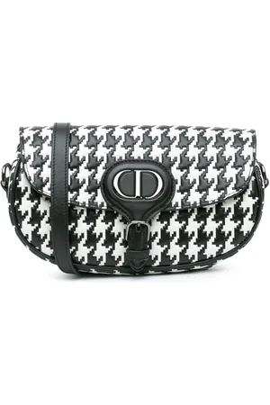 Dior Præget Bobby East West crossbody-taske i kalveskind med houndstooth-mønster fra 2022