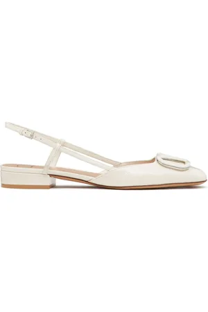 VALENTINO GARAVANI Slingback ballerinaer i læder med VLogo