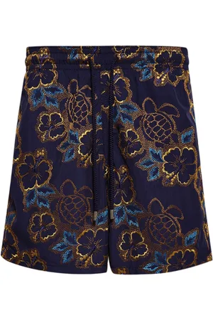 Vilebrequin Badeshorts i blomster-jacquard