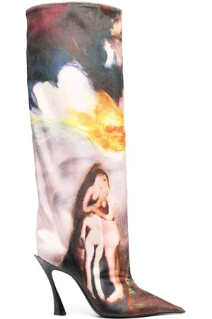 MUGLER X Ambera Wellmann 95 mm støvler med tryk