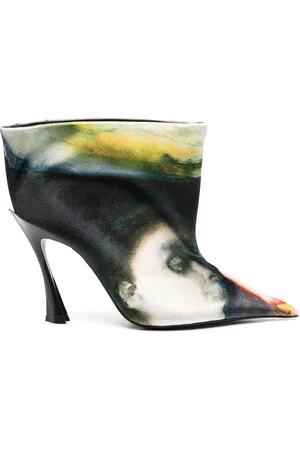 MUGLER X Ambera Wellmann 95 mm velourstøvler med tryk