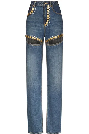 AREA Jeans med krystalknapper