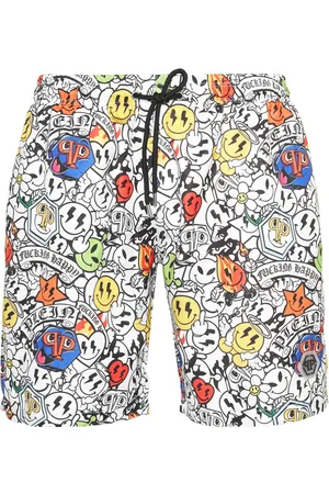 Philipp Plein Badeshorts med grafisk tryk