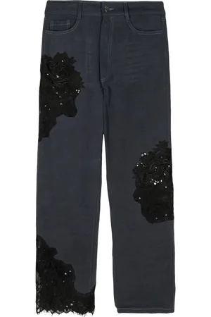 Collina Strada Mikaela jeans med pailletter og blondedetalje