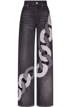 AREA Jeans med kædedetalje og brede ben