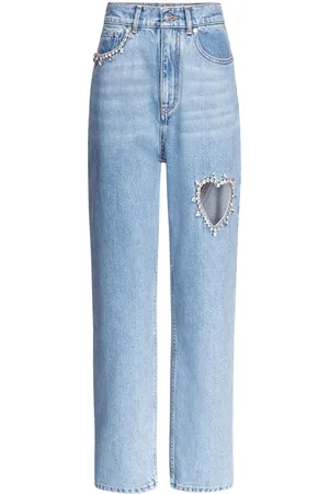 AREA Jeans med krystaludsmykning