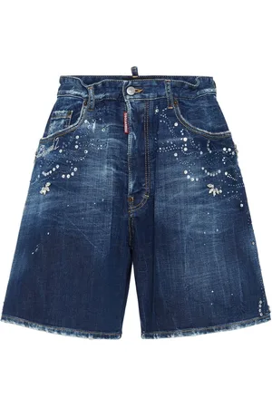 Dsquared2 Denimshorts med rhinstens-udsmykning