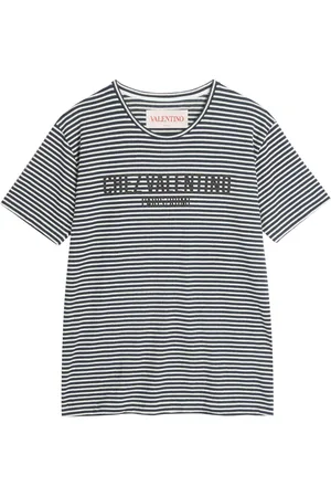 VALENTINO GARAVANI Stribet T-shirt med Chez-tryk
