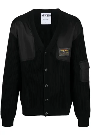 Moschino Cardigan med V-hals og logomærke