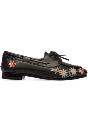 Bally Mokkasiner med blomstret broderi