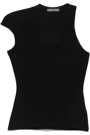 DAVID KOMA Tanktop med asymmetriske ærmer
