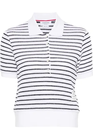 Thom Browne Stribet polo i tekstureret strik