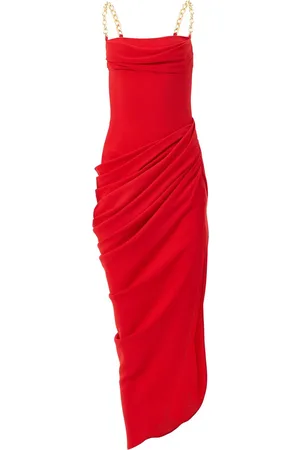 Carolina Herrera Draperet midi kjole med kædestropper