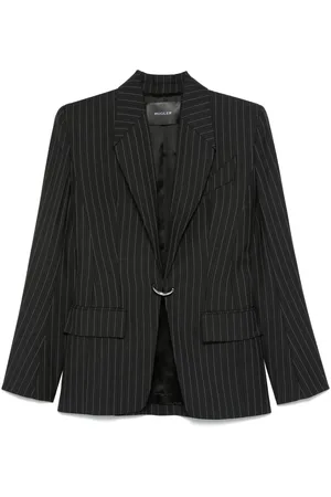MUGLER Nålestribet blazer med piercing