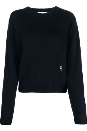 Sporty & Rich Trøje med broderet logo og rund hals